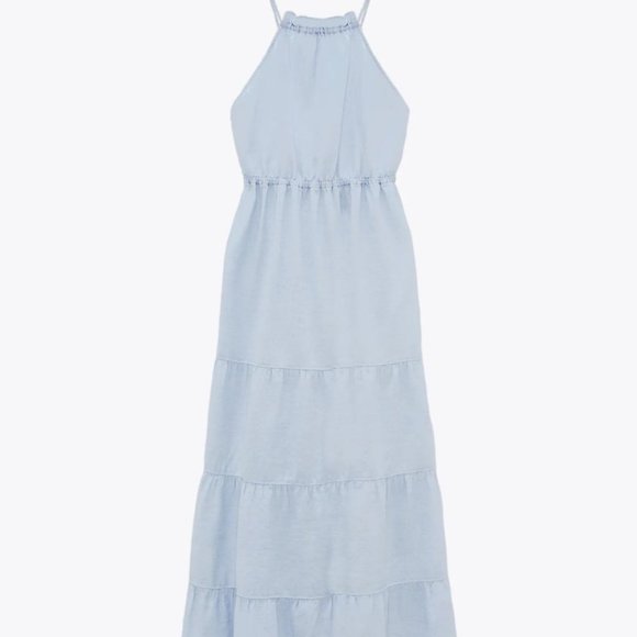 Zara Linen Blend Midi Dress - Picture 3 of 5